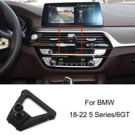 BMW Car Air Outlet Phone Holder Snap On Dashboard Mount installed on BMW 5 Series dashboard center air outlet for navigation and hands-free use
