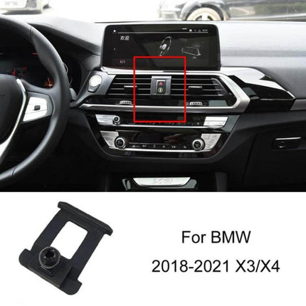 BMW Car Air Outlet Phone Holder Snap On Dashboard Mount shown clipped to X3/X4 dashboard air vent for secure hands-free navigation