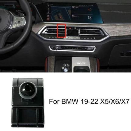 BMW Car Air Outlet Phone Holder Snap On Dashboard Mount installed on BMW X5 dashboard air vent for secure phone navigation