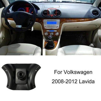VW Air Outlet Phone Holder Base For Dashboard In Car mounted on VW Lavida dashboard near center air vent, compact snap-on holder for smartphone