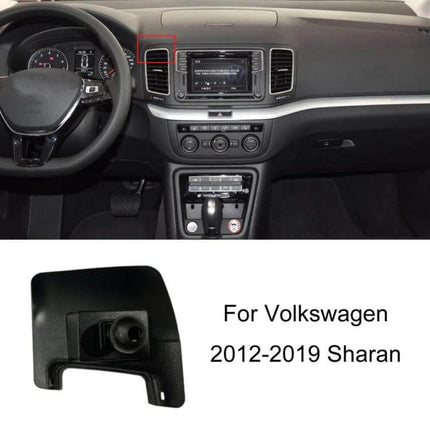 VW Air Outlet Phone Holder Base For Dashboard In Car mounted on Volkswagen Sharan 2012-2019 dashboard air vent, compact black plastic base