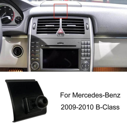 Mercedes-Benz Car Air Vent Phone Holder For Dashboard Use shown mounted on 2009-2010 B-Class dashboard for hands-free navigation and calls