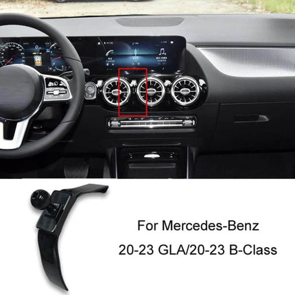 Mercedes-Benz Car Air Outlet Phone Holder Integrated Base mounted on dashboard air vent of Mercedes GLA/B-Class for secure navigation