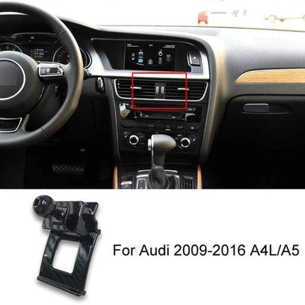 Audi Dashboard Phone Holder Mount For Left Hand Drive Cars installed on dashboard and vent for hands-free navigation and calls