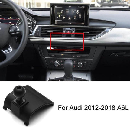 Audi Dashboard Phone Holder Mount For Left Hand Drive Cars - dashboard and vent mount for Audi A6L 2012-2018, hands-free navigation view