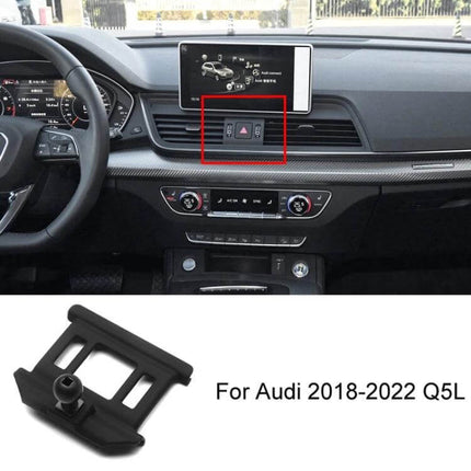 Audi Dashboard Phone Holder Mount For Left Hand Drive Cars shown fitted on left-hand-drive Audi Q5L dashboard vent area