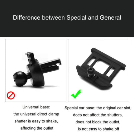 Audi Dashboard Phone Holder Mount For Left Hand Drive Cars - comparison showing universal base vs special car base designed for left-hand-drive Audi dashboards