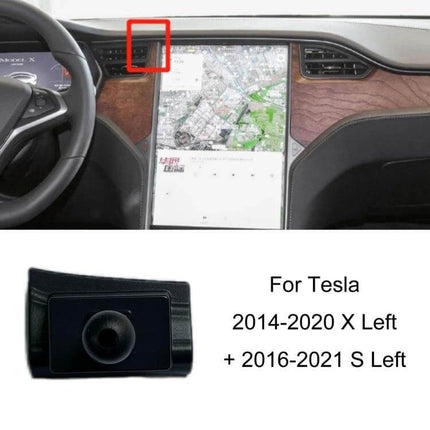 Tesla Air Outlet Clip Phone Holder Base Left Mount installed on Tesla dashboard left air outlet, 360° ball head for navigation and hands-free use