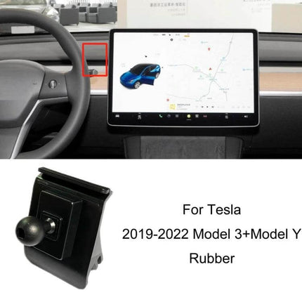 Tesla Air Outlet Clip Phone Holder Base Left Mount installed on Tesla Model 3 dashboard near air outlet with 360° ball head