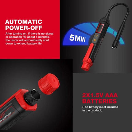 Use HABOTEST Pen for Checking Moisture in Motorcycle Brake Fluids - handheld moisture tester with 5min auto power-off and AAA battery compartment