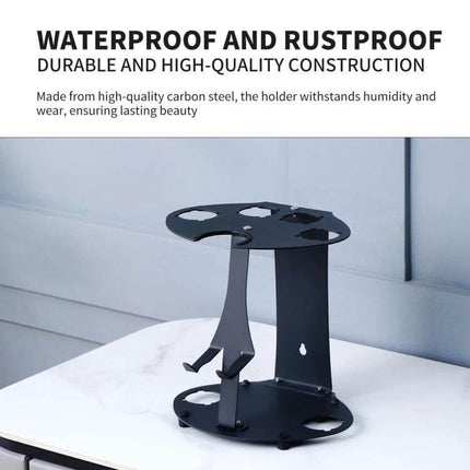 Dyson Airwrap Storage Rack for Desktop and Wall Mount Bracket - black carbon steel waterproof rustproof holder for curling iron and up to six accessories