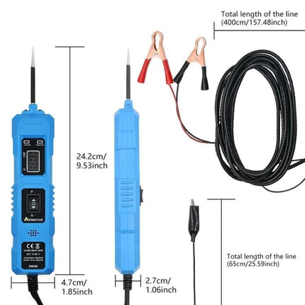 Handy Circuit Tester for Daily Vehicle Maintenance - blue automotive wiring probe with long cable and alligator clips for battery and short circuit testing