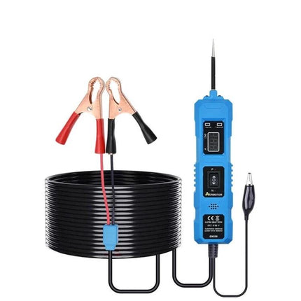 Handy Circuit Tester for Daily Vehicle Maintenance blue probe with long coiled cable and crocodile clips for car electrical diagnostics