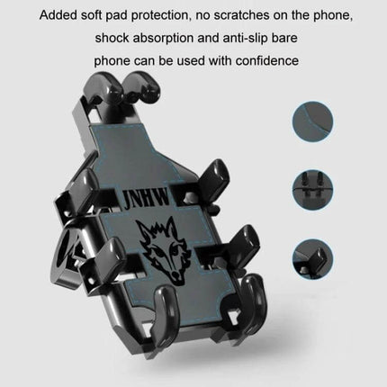 Phone Mount Eight Claw for Motorcycle Handlebar Easy One Hand Access - ABS eight-claw phone holder with soft pads fits 4.7–7.2in phones