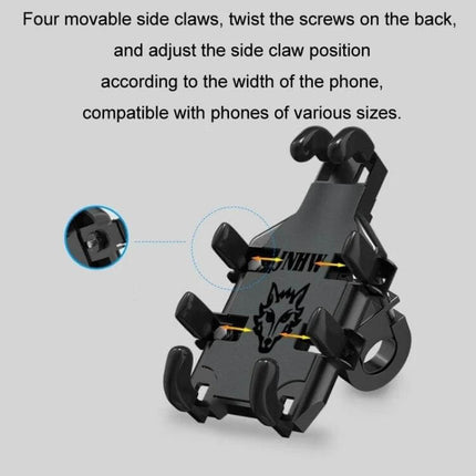 Phone Mount Eight Claw for Motorcycle Handlebar Easy One Hand Access - black ABS motorcycle phone holder with adjustable back screw and eight claws