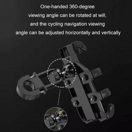 Phone Mount Eight Claw for Motorcycle Handlebar Easy One Hand Access - ABS 8-claw grip, back screw width adjustment, one-handed 360° rotation mount