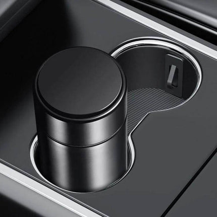 Car Cup Holder Fixed Limiter 3 Piece Set Non Rattle installed in car cup holder holding a travel mug securely