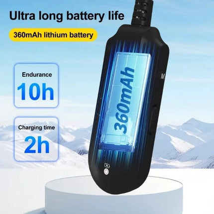 Vocal Processor for Everyday Singing Practice and Home Karaoke showing 360mAh battery, 10h endurance and 2h charging time