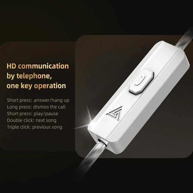 QKZ Wired In-Ear Earphones With Mic For Commuting And Calls white inline remote control with button