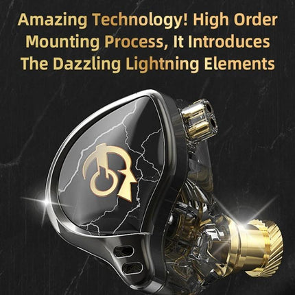 QKZ Wired In-Ear Earphones With Mic For Commuting And Calls 10mm driver silver-plated double wire commuting