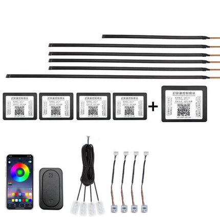 Car Hidden Acrylic RGB LED Ambient Light Strip For Interior Mood - flexible hidden strips with app remote touch control kit