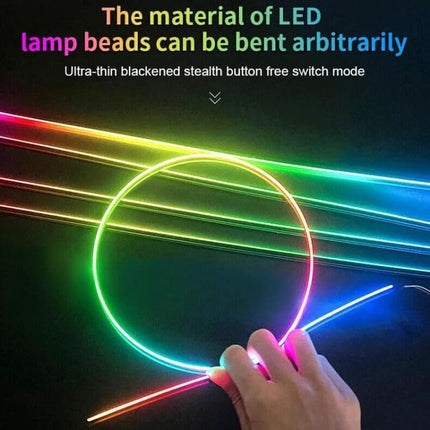 Car Hidden Acrylic RGB LED Ambient Light Strip For Interior Mood - flexible multicolor LED strip bent into circle for dashboard and footwell lighting