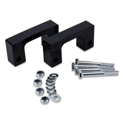 Aluminum Chassis Lifting Pads for Chevrolet GMC Vehicles, Up to 2.5 Inches - black aluminum lift blocks with bolts and hardware