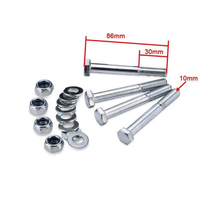 Aluminum Chassis Lifting Pads for Chevrolet GMC Vehicles, Up to 2.5 Inches - hardware bolt nut washer kit shown