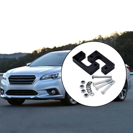 Aluminum Chassis Lifting Pads for Chevrolet GMC Vehicles, Up to 2.5 Inches - aluminum lift blocks and hardware shown with truck