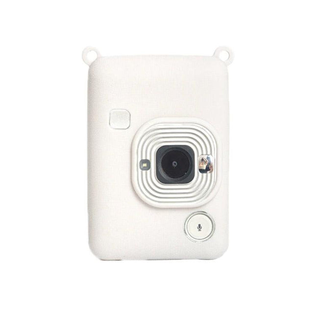 Soft Silicone Protective Case for FUJIFILM Instax Mini Liplay - white stretchable silicone camera cover protecting lens and controls