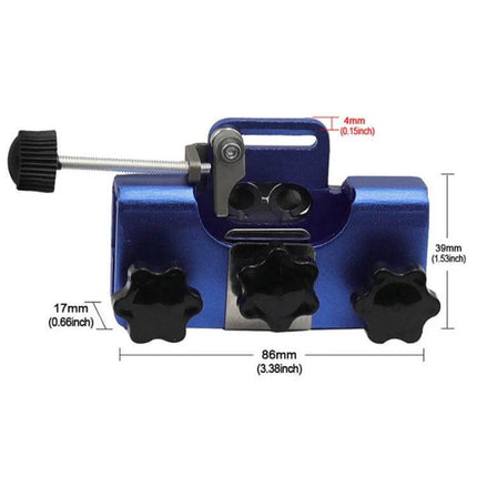 Portable Handheld Chain Saw Sharpener, Three-Head Grinding compact aluminum alloy hand-cranked sharpener with emery heads and measurement markings