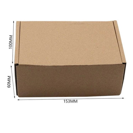 Portable Handheld Chain Saw Sharpener, Three-Head Grinding in compact cardboard packaging box with dimensions 153x100x60mm