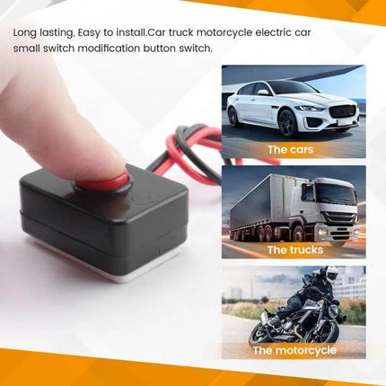 Car Horn Switch Button For Vehicle Use Small On Off Button Four Pack - compact red-press horn switch with wires for cars trucks motorcycles