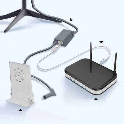 Ethernet GEN2 RJ45 Adapter for Versatile Device Connectivity shown connecting a router to a device for stable high-speed network