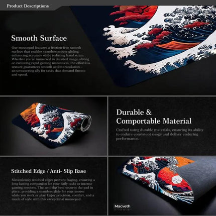 Non-Slip Gaming Mouse Pad for Smooth Desk Use and Protection