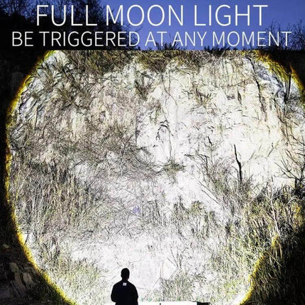 Compact Pen Clip Flashlight For Everyday Outdoor Use - bright full moon-like beam illuminating cliff for camping, night runs, climbing and emergencies