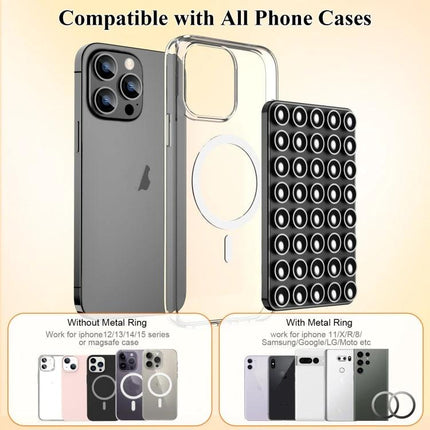 Magnetic Silicone Phone Stand for Hands-Free Surface Mounting attached to phone case on smooth surface for hands-free viewing