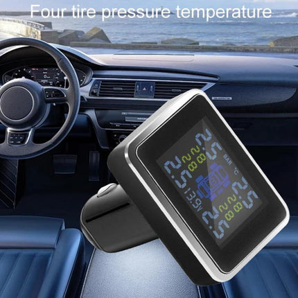 Essential Tire Pressure Monitor for Daily Driving and Road Trips - in-car digital TPMS display showing four tire pressures and temperatures