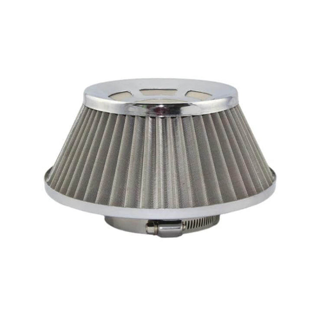 Car Air Filter High Flow Mushroom-Head Intake Cartridge Small - washable stainless steel core intake filter with rubber seal, universal clamp mount