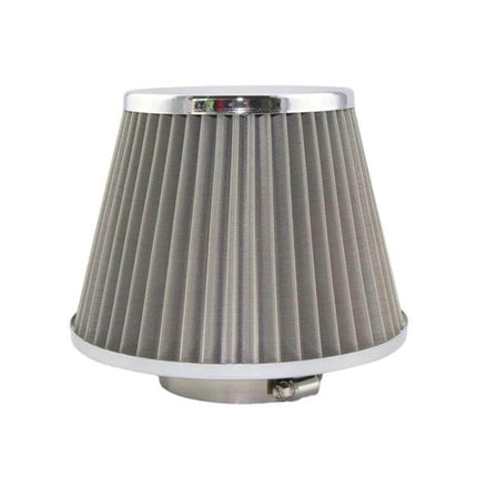 Car Air Filter High Flow Mushroom-Head Intake Cartridge Small — washable universal stainless steel core with rubber seal, compact mushroom-head design