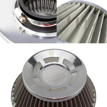 Car Air Filter High Flow Mushroom-Head Intake Cartridge Small - washable stainless steel core with rubber seal, mushroom-head high-flow intake filter