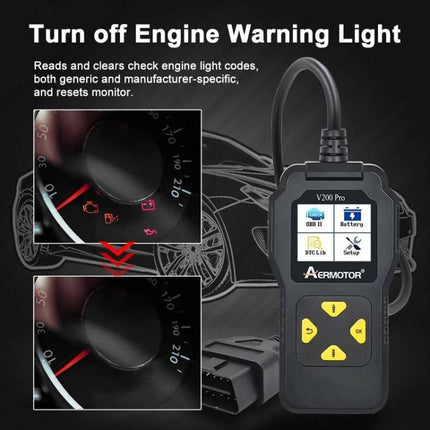 Aermotor Tool for Everyday Vehicle Diagnostic Checks handheld OBD2 scanner reading and clearing check engine codes