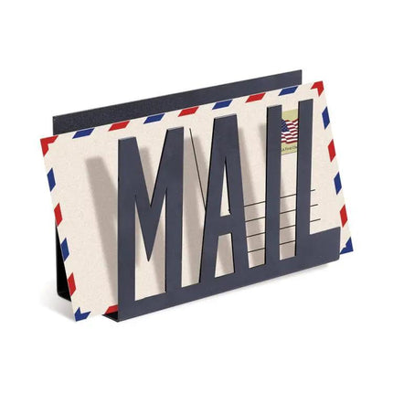 Home Office Metal Mail Envelope Sorting Desktop Organizer Matte Black