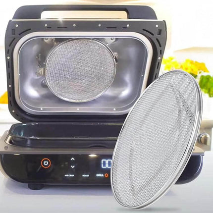 Double Layer Splatter Shield Splash Guard For Home Cooking - 7.67in mesh shield mounted in air fryer oven to block oil splatters and keep heating element clean