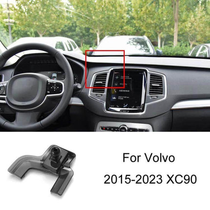 Volvo Car Dashboard Phone Mount For Navigation Bracket shown mounted on Volvo XC90 dashboard for secure navigation