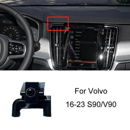 Volvo Car Dashboard Phone Mount For Navigation Bracket pictured clipped to Volvo S90/V90 dashboard air vent for secure navigation