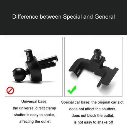 Volvo Car Dashboard Phone Mount For Navigation Bracket showing universal vs special base comparison for secure dashboard or air outlet installation