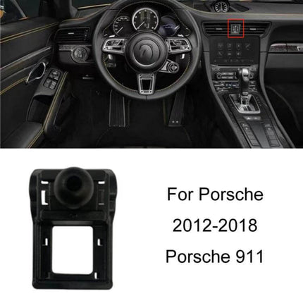 Porsche Car Phone Mount For Dashboard Clip On Holder - compact clip-on dashboard mount for Porsche 2012-2018 911, lightweight plastic, stable on bumps