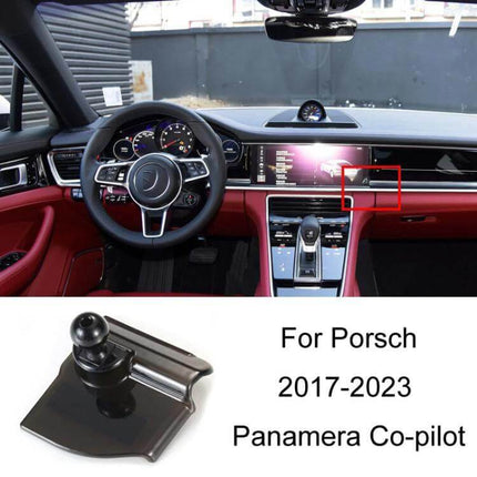 Porsche Car Phone Mount For Dashboard Clip On Holder secured on Panamera co-pilot dashboard clip, plastic lightweight, stable on bumpy roads