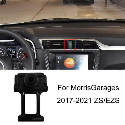 Left-Drive Car Dashboard Phone Holder for MG Models clipped to dashboard vent near original card position, hands-free GPS and music access